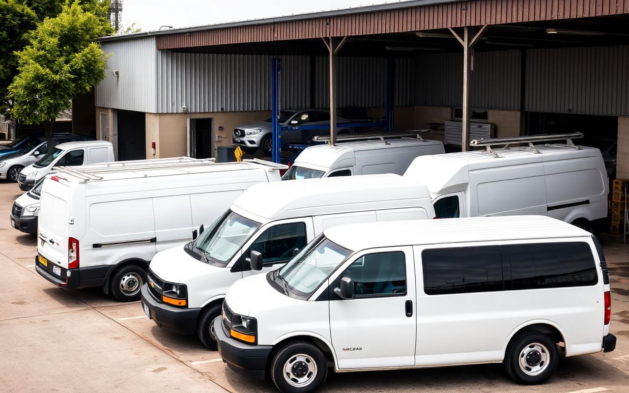 Fleet vans and trucks at Aulin Automotive